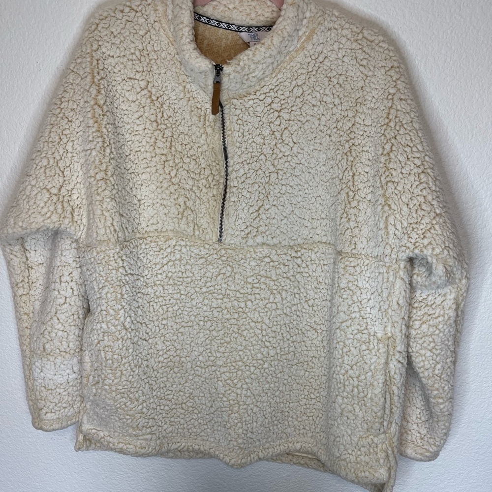 Time and Tru Cream Sherpa Sweater